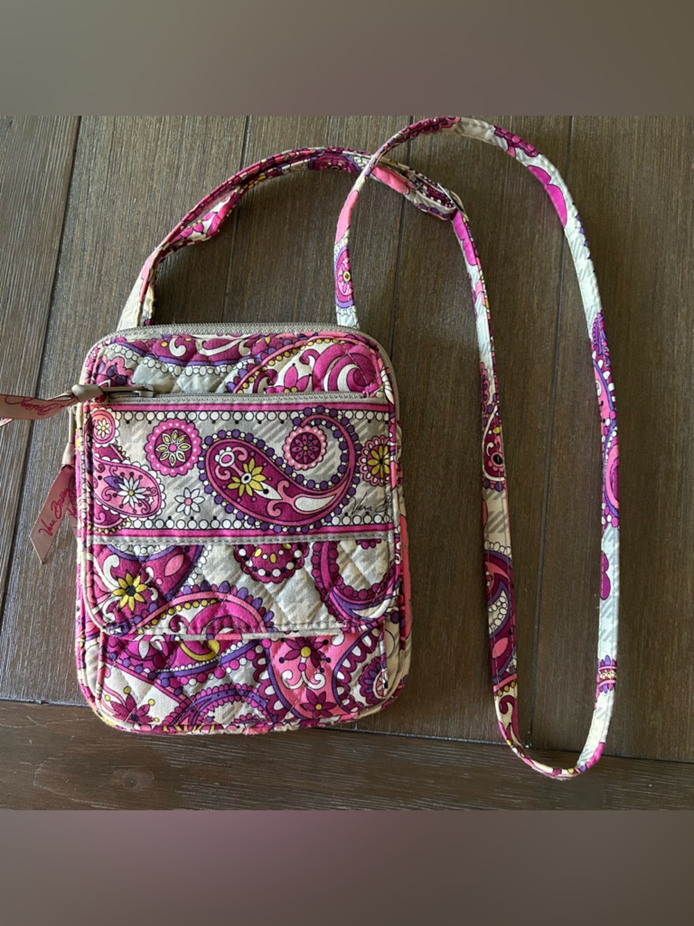 Vera Bradley Quilted Paisley Crossbody Bag - Pink